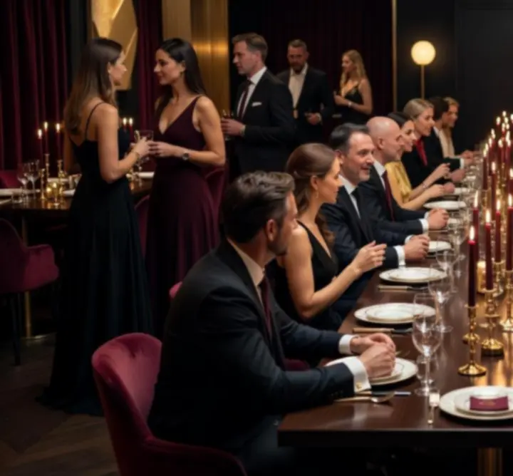 Luxusní večírek s casino zábavou a hosty v elegantním prostředí