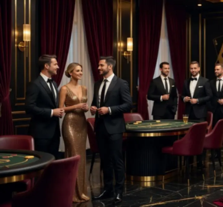 Tým Private Event Design během luxusního casino night eventu