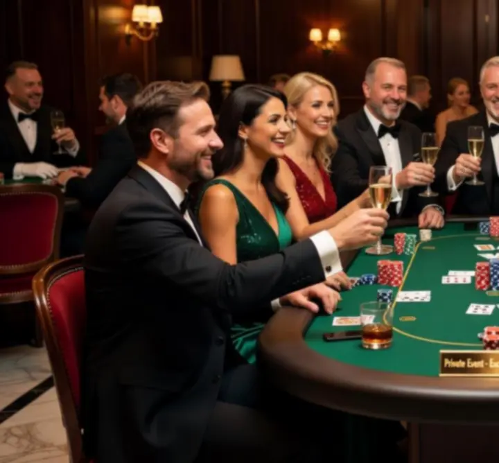 Spokojení hosté na luxusní casino night akci